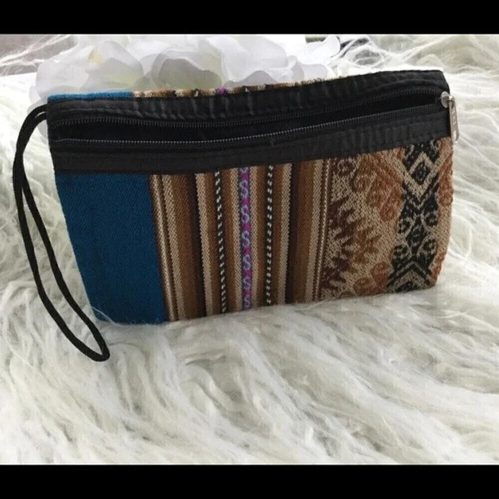 Pen Makeup Pouch Wristler Inca‎ Style Blue